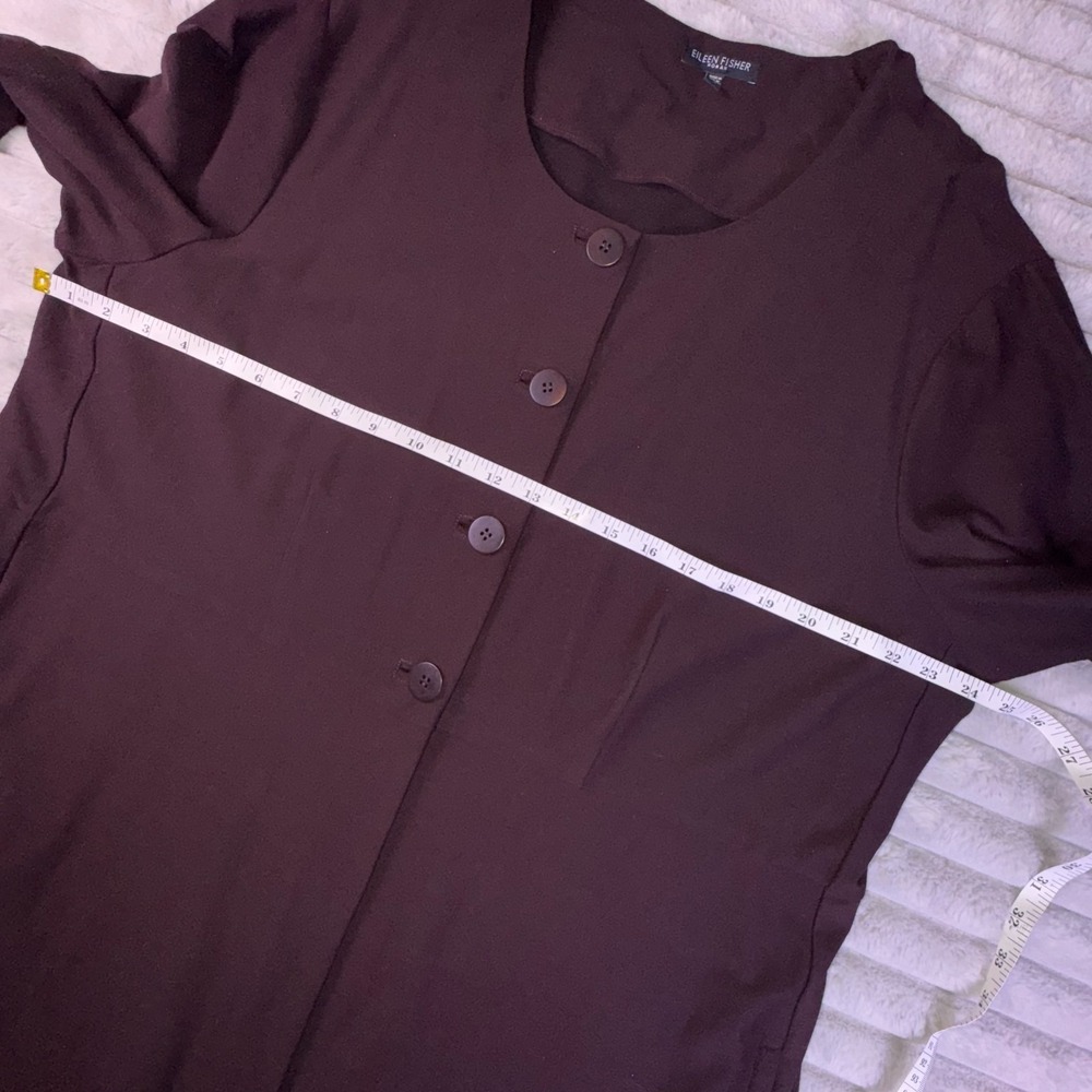 Eileen Fisher Cardigan Womens 1X Button Front Brown Slinky Liquid Knit Lagenlook - Picture 10 of 14